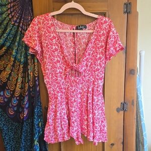 Lulu's Pink Floral Romper